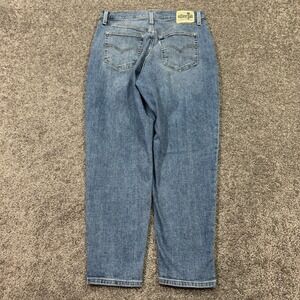 Levis Jeans Womens 31 Blue Mom Jean Silver Tab Medium Wash Denim Stretch Logo